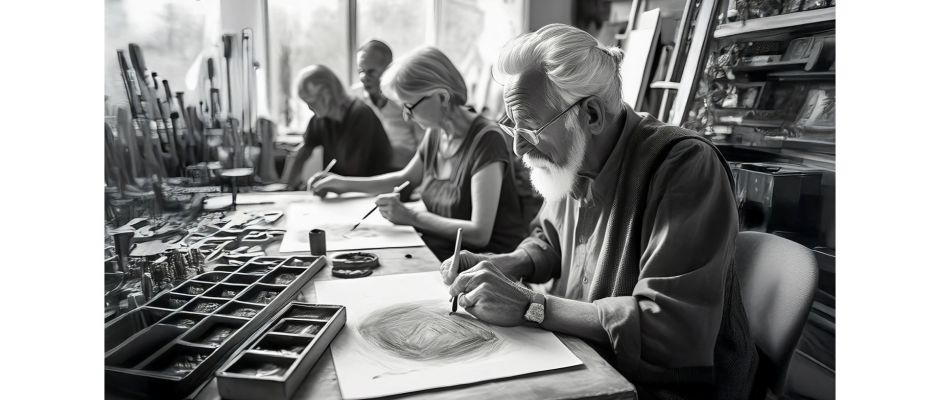 Warsztaty rysowanie węglem dla seniorów  