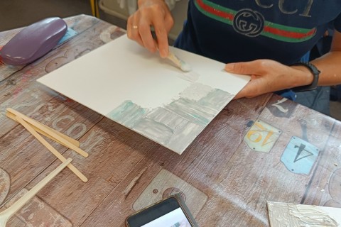 Warsztaty malarstwa dla seniorów - obrazy strukturalne