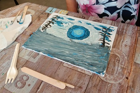 Warsztaty malarstwa dla seniorów - obrazy strukturalne