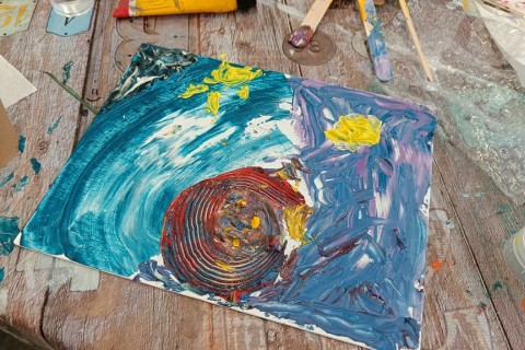 Warsztaty malarstwa dla seniorów - obrazy strukturalne