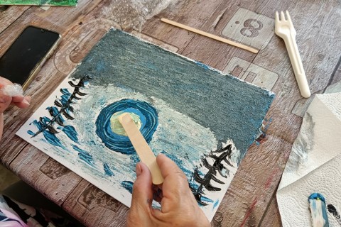 Warsztaty malarstwa dla seniorów - obrazy strukturalne