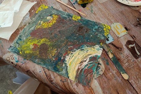 Warsztaty malarstwa dla seniorów - obrazy strukturalne