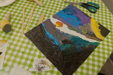 Warsztaty malarstwa dla seniorów - obrazy strukturalne