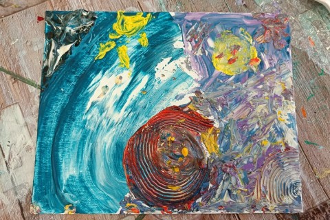 Warsztaty malarstwa dla seniorów - obrazy strukturalne