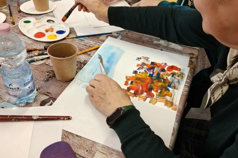 Warsztaty malarstwa dla seniorów - akrylowy pejzaż