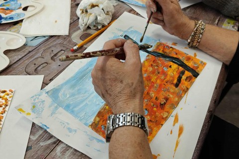 Warsztaty malarstwa dla seniorów - akrylowy pejzaż