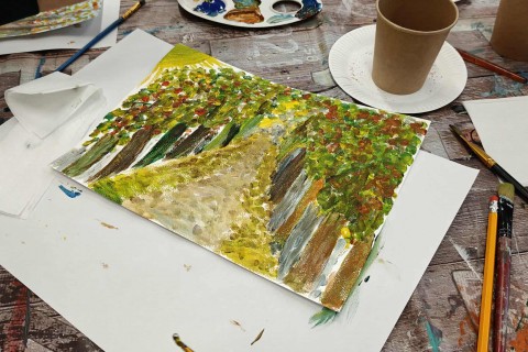 Warsztaty malarstwa dla seniorów - akrylowy pejzaż