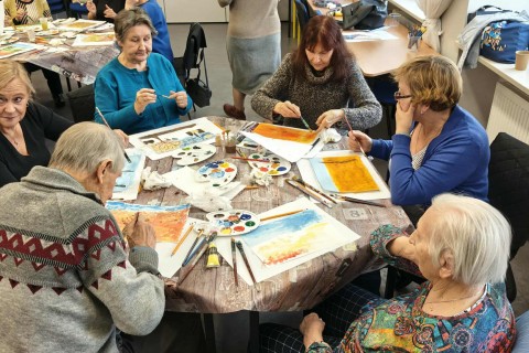 Warsztaty malarstwa dla seniorów - akrylowy pejzaż