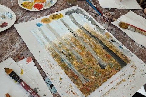 Warsztaty malarstwa dla seniorów - akrylowy pejzaż