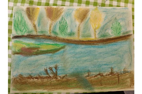 Warsztaty malarstwa dla seniorów - pejzaż rysowany pastelami