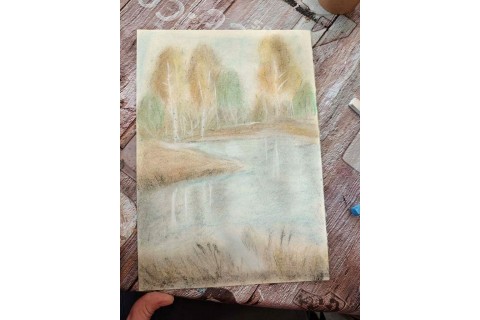 Warsztaty malarstwa dla seniorów - pejzaż rysowany pastelami