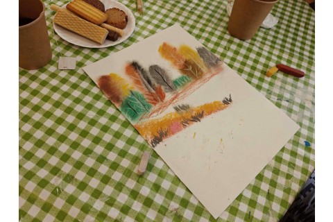 Warsztaty malarstwa dla seniorów - pejzaż rysowany pastelami