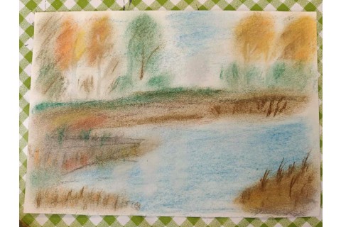 Warsztaty malarstwa dla seniorów - pejzaż rysowany pastelami