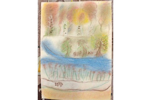 Warsztaty malarstwa dla seniorów - pejzaż rysowany pastelami