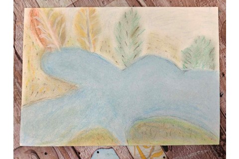 Warsztaty malarstwa dla seniorów - pejzaż rysowany pastelami