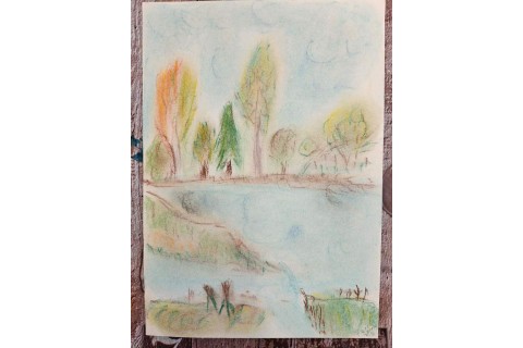 Warsztaty malarstwa dla seniorów - pejzaż rysowany pastelami