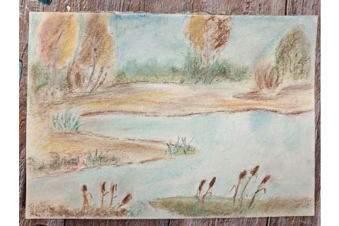 Warsztaty malarstwa dla seniorów - pejzaż rysowany pastelami