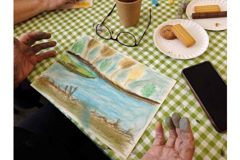 Warsztaty malarstwa dla seniorów - pejzaż rysowany pastelami