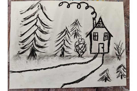 Warsztaty malarstwa dla seniorów - rysunek węglem