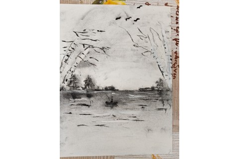 Warsztaty malarstwa dla seniorów - rysunek węglem