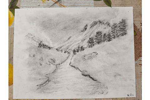 Warsztaty malarstwa dla seniorów - rysunek węglem