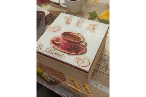 Warsztaty decoupage dla SENIORÓW - pudełko na herbatę