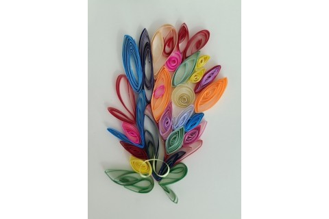 Warsztaty  seniorów - pocztówki metodą quillingu