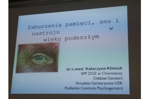 WYKŁAD Zaburzenia pamięci, snu i nastroju w wieku podeszłym
