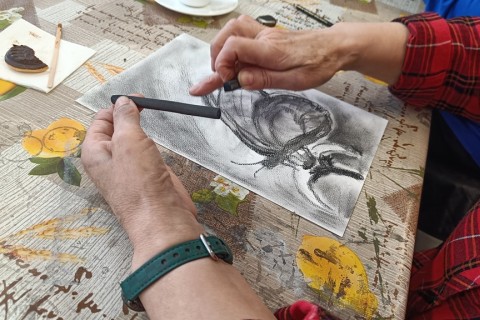 Warsztaty rysowania węglem dla seniorów