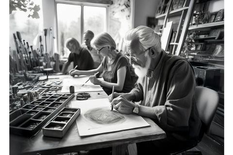 Warsztaty rysowanie węglem dla seniorów  